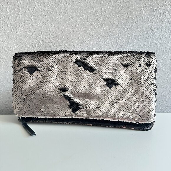 STELLA & DOT | Sequined Margeaux Clutch Purse Folded Envelope Style Bag - Picture 10 of 14